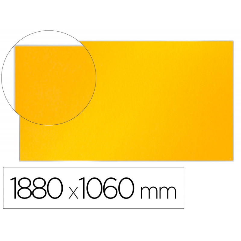Tablero de anuncios nobo impression pro fieltro amarillo formato panoramico 85\\\" 1880x1060 mm