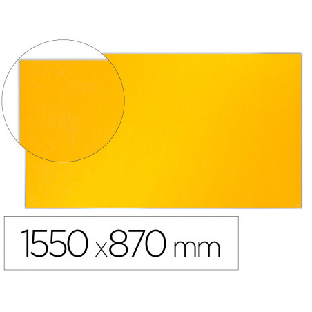 Tablero de anuncios nobo impression pro fieltro amarillo formato panoramico 70\\\" 1550x870 mm