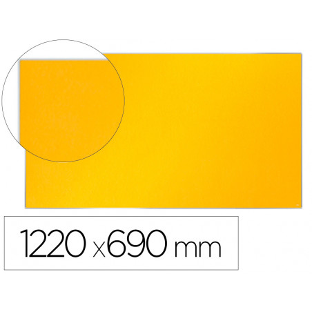 Tablero de anuncios nobo impression pro fieltro amarillo formato panoramico 55   " 1220x690 mm