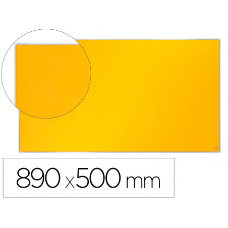 Tablero de anuncios nobo impression pro fieltro amarillo formato panoramico 40\\\" 890x500 mm