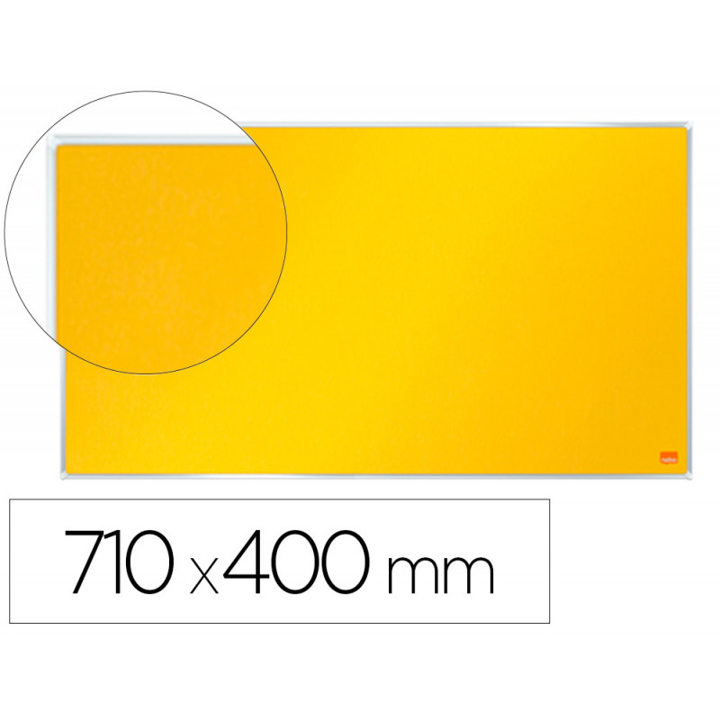 Tablero de anuncios nobo impression pro fieltro amarillo formato panoramico 32\\\" 710x400 mm