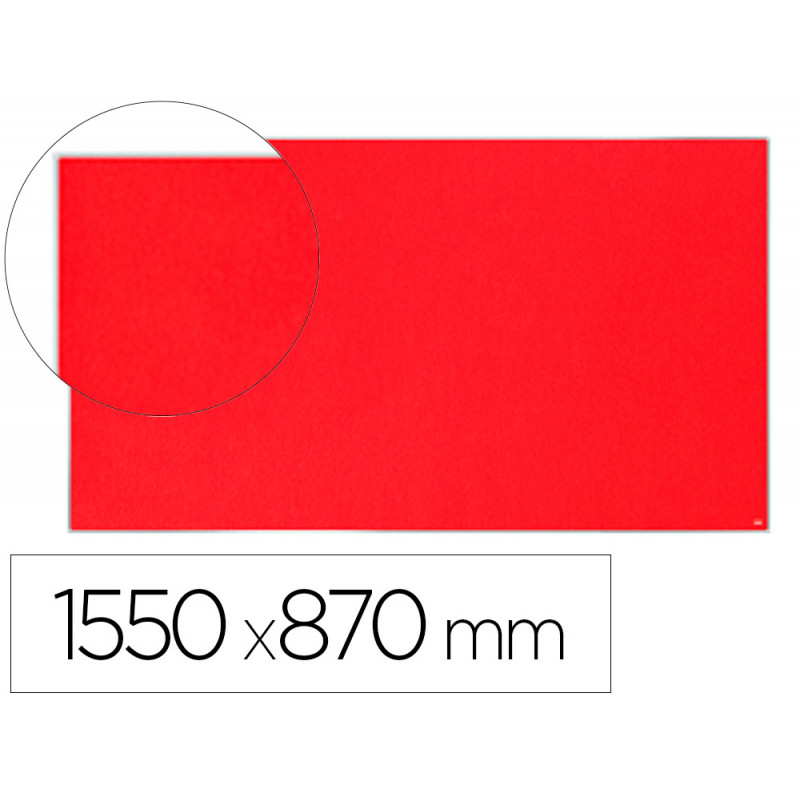 Tablero de anuncios nobo impression pro fieltro rojo formato panoramico 70   " 1550x870 mm