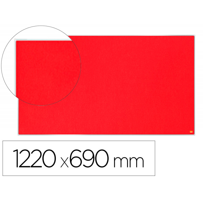 Tablero de anuncios nobo impression pro fieltro rojo formato panoramico 55   " 1220x690 mm