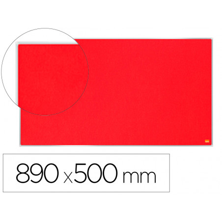 Tablero de anuncios nobo impression pro fieltro rojo formato panoramico 40\\\" 890x500 mm