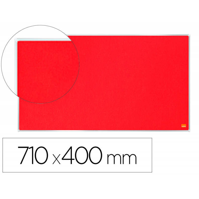 Tablero de anuncios nobo impression pro fieltro rojo formato panoramico 32\\\" 710x400 mm