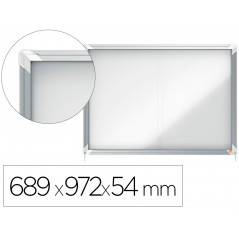 Vitrina de anuncios nobo premium plus magnetica con puerta corredera 8 x din a4 689x972x54 mm