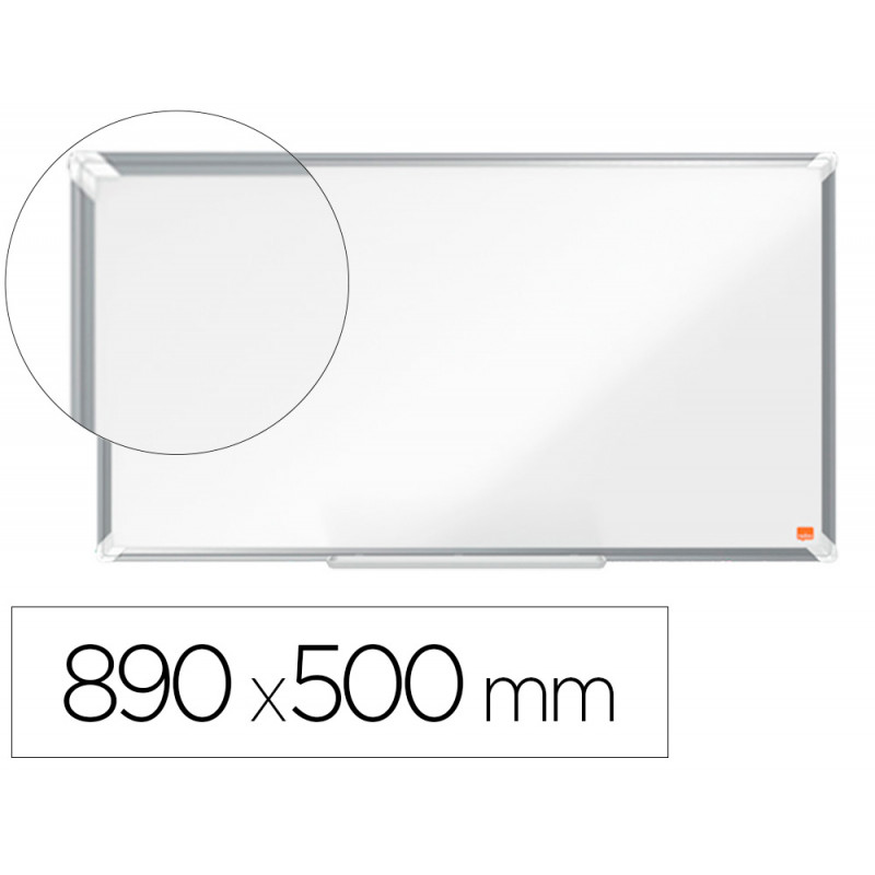 Pizarra blanca nobo premium plus acero lacado formato panoramico 40   " magnetica 890x500 mm