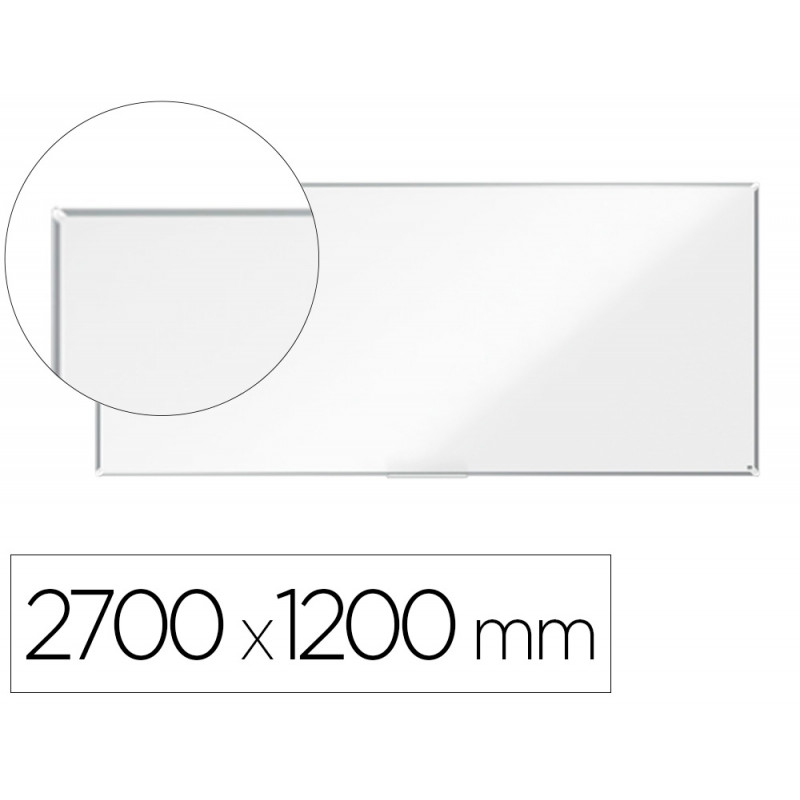 Pizarra blanca nobo premium plus acero vitrificado magnetica 2700x1200 mm