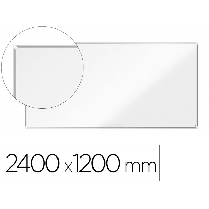 Pizarra blanca nobo premium plus acero vitrificado magnetica 2400x1200 mm