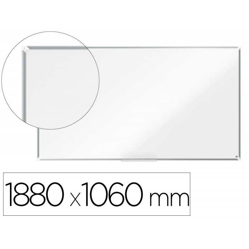 Pizarra blanca nobo premium plus acero vitrificado formato panoramico 85   " magnetica 1880x1060 mm