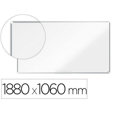 Pizarra blanca nobo premium plus acero vitrificado formato panoramico 85\\\" magnetica 1880x1060 mm