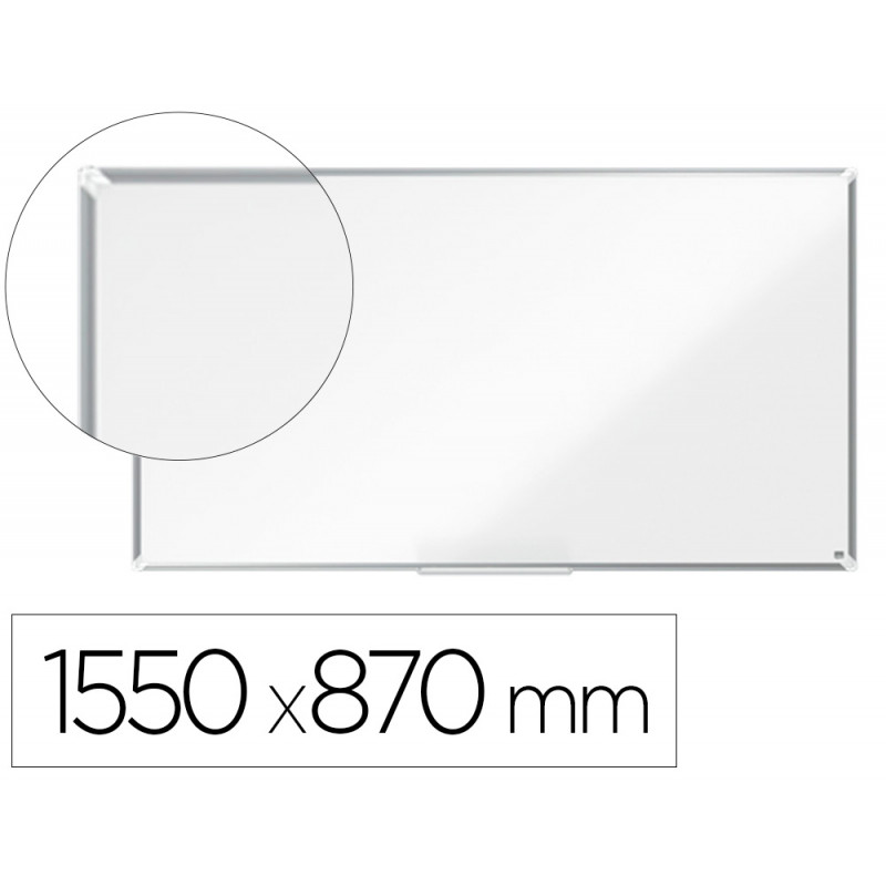 Pizarra blanca nobo premium plus acero vitrificado formato panoramico 70   " magnetica 1550x870 mm