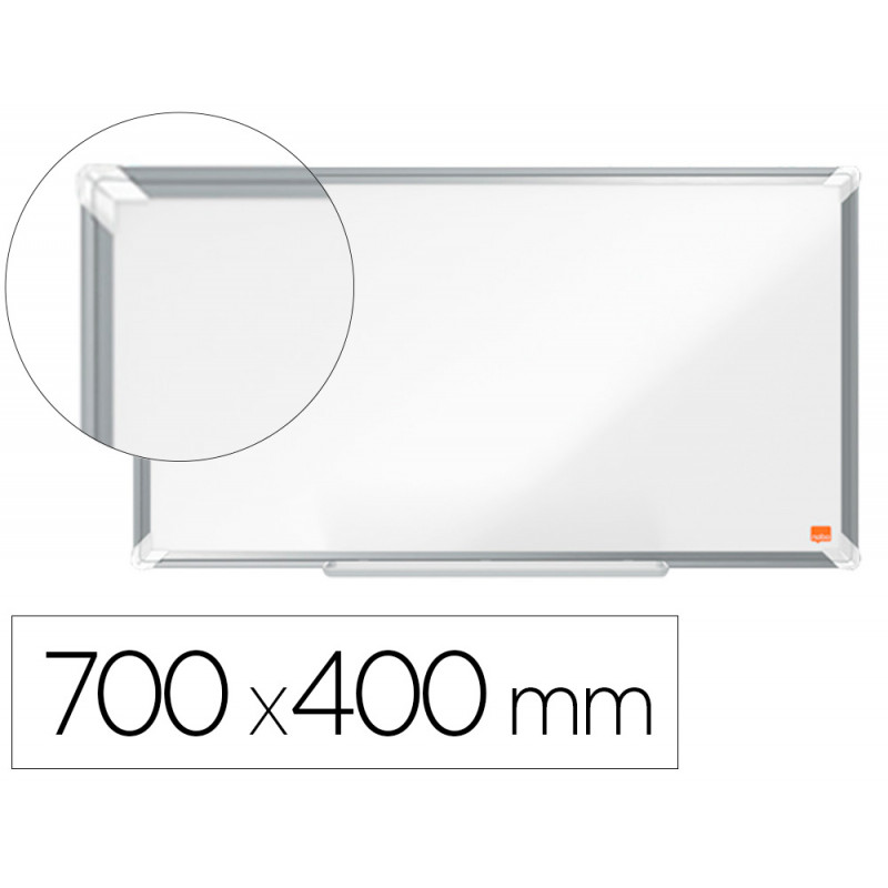 Pizarra blanca nobo premium plus acero vitrificado formato panoramico 32   " magnetica 710x400 mm