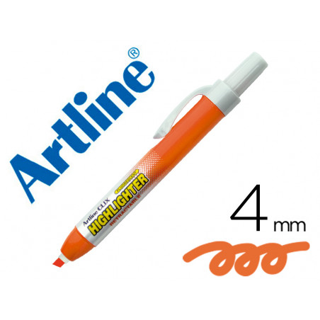 Rotulador artline clix fluorescente ek-63 naranja punta biselada 4 mm