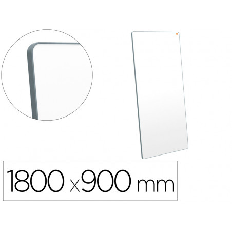 Pizarra blanca nobo move&meet extraible y portatil marco gris doble cara magnetica 1800x900 mm