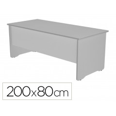 Mesa de oficina rocada work 2004ab02 aluminio/gris 200x80 cm