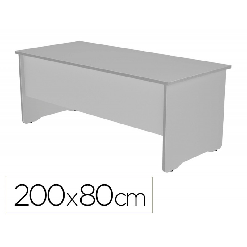 Mesa de oficina rocada work 2004ab02 aluminio/gris 200x80 cm