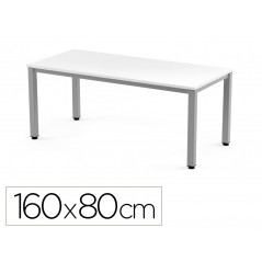 Mesa de oficina rocada executive 2002ad04 aluminio/blanco 160x80 cm