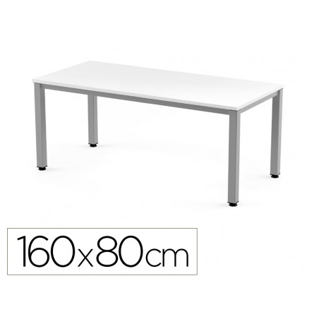 Mesa de oficina rocada executive 2002ad04 aluminio/blanco 160x80 cm
