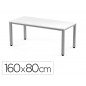 Mesa de oficina rocada executive 2002ad04 aluminio/blanco 160x80 cm