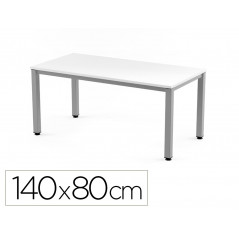 Mesa de oficina rocada executive 2001ad04 aluminio/blanco 140x80 cm