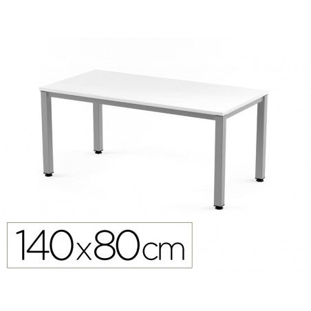 Mesa de oficina rocada executive 2001ad04 aluminio/blanco 140x80 cm