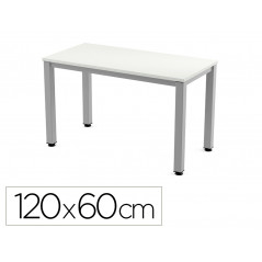 Mesa de oficina rocada executive 2000ad04 aluminio/blanco 120x60 cm