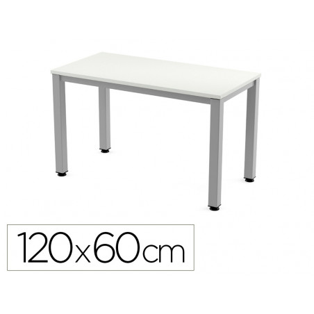 Mesa de oficina rocada executive 2000ad04 aluminio/blanco 120x60 cm