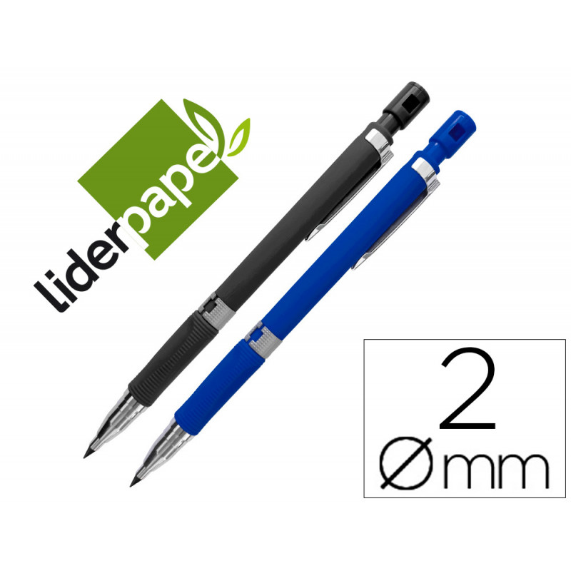 Portaminas liderpapel 2mm con sujecion ergonomica tacto suave con afilaminas colores mate surtidos Portaminas liderpapel 2mm con sujecion ergonomica tacto suave con afilaminas colores mate surtidos