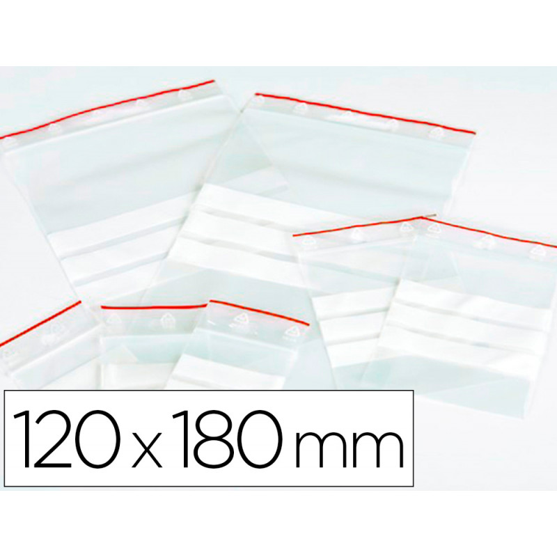 Bolsa plastico autocierre q-connect 120x180 mm paquete de 100 unidades