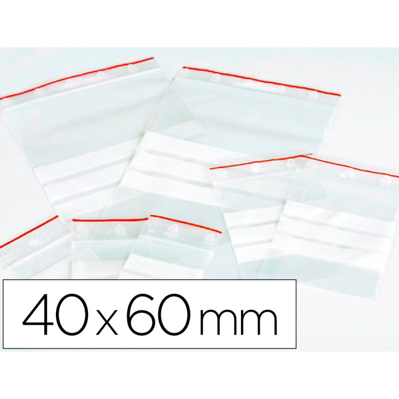Bolsa plastico autocierre q-connect 40x60 mm paquete de 100 unidades