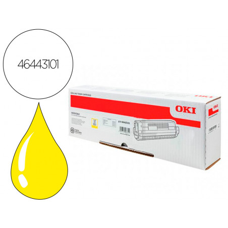 Toner oki laser 46443101 c833 / c843 amarillo 10000 paginas