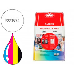 Ink-jet canon photo value pack pg-540xl+cl541xl pixma mg2450/2550 + 50 hojas papel foto glossy 10x15 cm