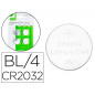 Pila q-connect tipo boton litio cr2032 3v blister de 4 unidades