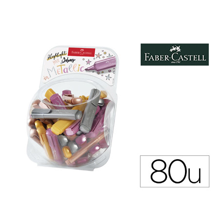 Rotulador faber fluorescente texliner 46 color metalico bombonera 80 unidades colores surtidos