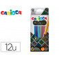 Lapices de colores carioca metallic hexagonal mina 3,3 mm caja de 12 colores surtidos
