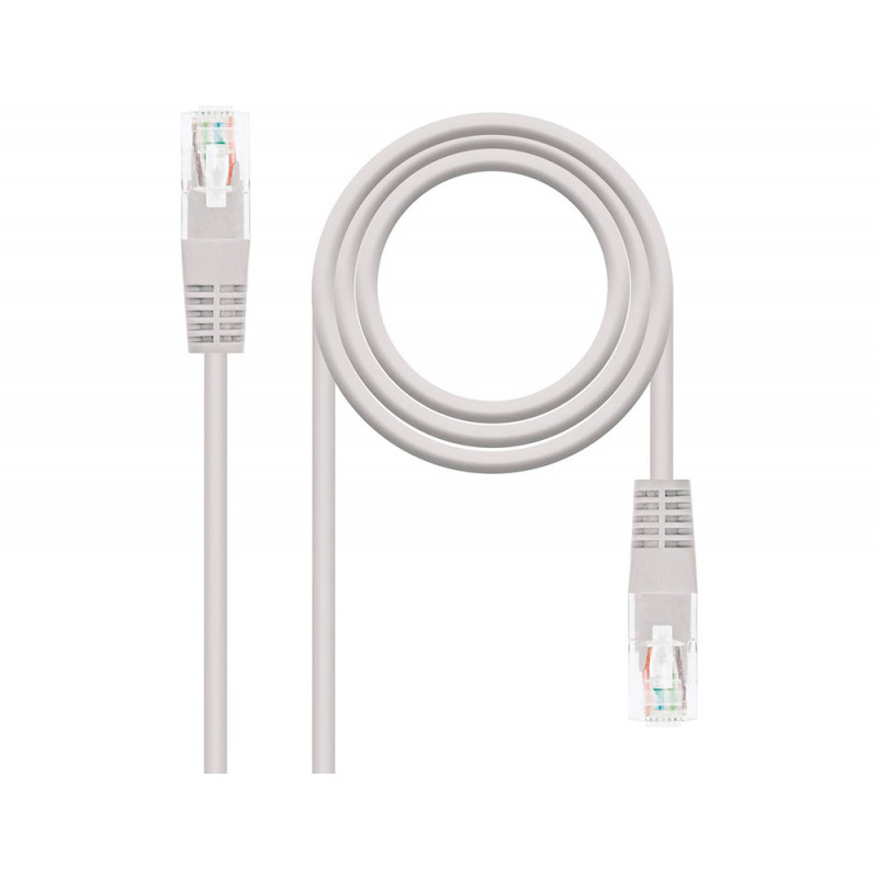 Cable red nanocable latiguillo rj45 categoria 6 utp awg24 color gris longitud 5 m