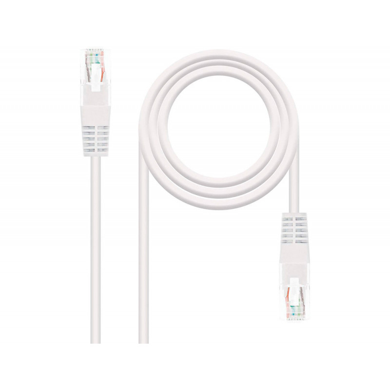 Cable red nanocable latiguillo rj45 categoria 6 utp awg24 color blanco longitud 2 m