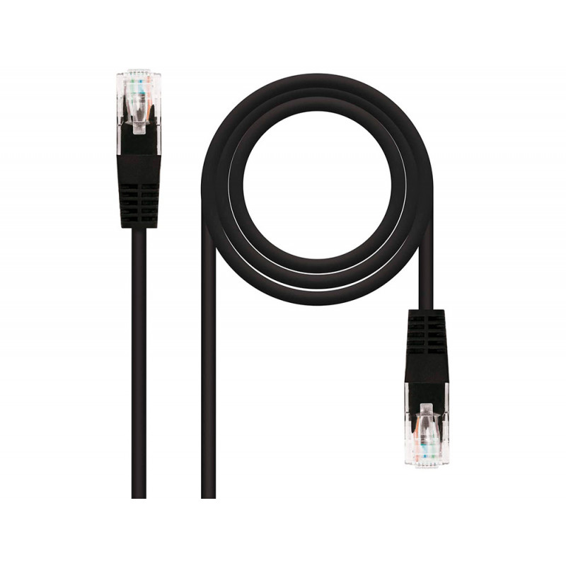 Cable red nanocable latiguillo rj45 categoria 6 utp awg24 color negro longitud 1 m