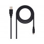 Cable usb nanocable 2.0 tipo a/m-micro usb b/m color negro longitud 0,8 m