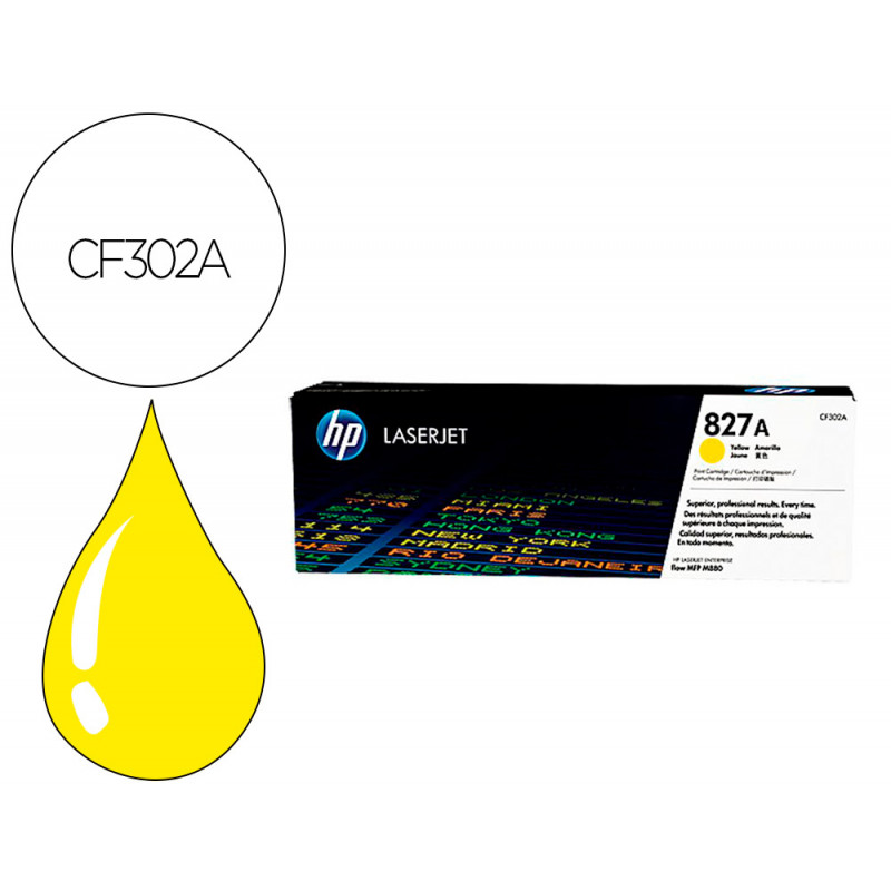 Toner hp 827a laserjet pro mfp m880 amarillo 32000 paginas