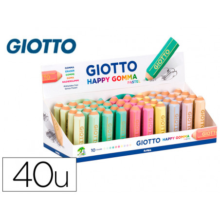 Goma de borrar giotto happy gomma pastel forma de lapiz