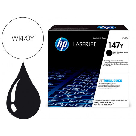 Toner hp 147y enterprise m611dn / m612dn / m635z / m636z / m635h mfp / m636fh mfp negro 42000 paginas