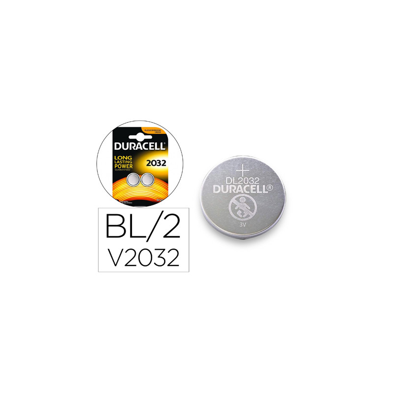 Pila duracell alcalina boton cr2032 blister 2 unidades