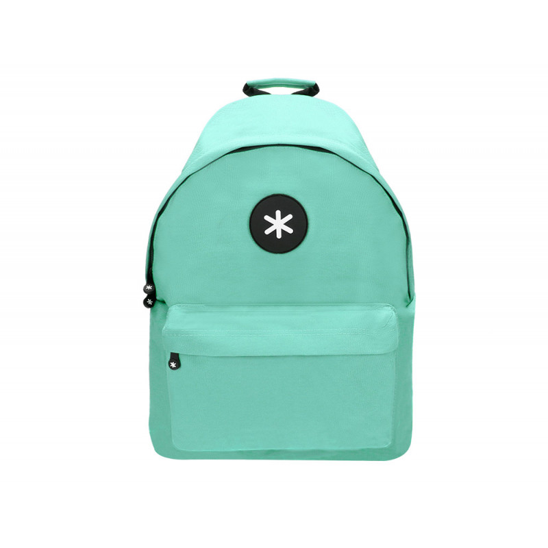Mochila antartik con asa y bolsillos con cremallera color verde menta 310x160x410 mm