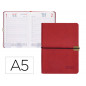 Agenda encuadernada liderpapel egina a5 2022 dia pagina color rojo papel 70 gr