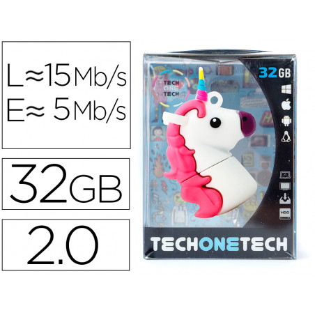 Memoria usb tech on tech mi unicornio 32 gb