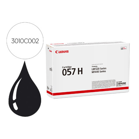 Toner canon 057h i-sensys lbp223dw/226dw/228d/mf443dw/ 445dw/446w negro 10000 paginas