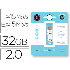 Memoria usb tech on tech serie profesional tech white 32 gb