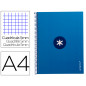 Cuaderno espiral a4 micro antartik tapa forrada 80h 90 gr cuadro 5mm 1 banda 4 taladros azul oscuro